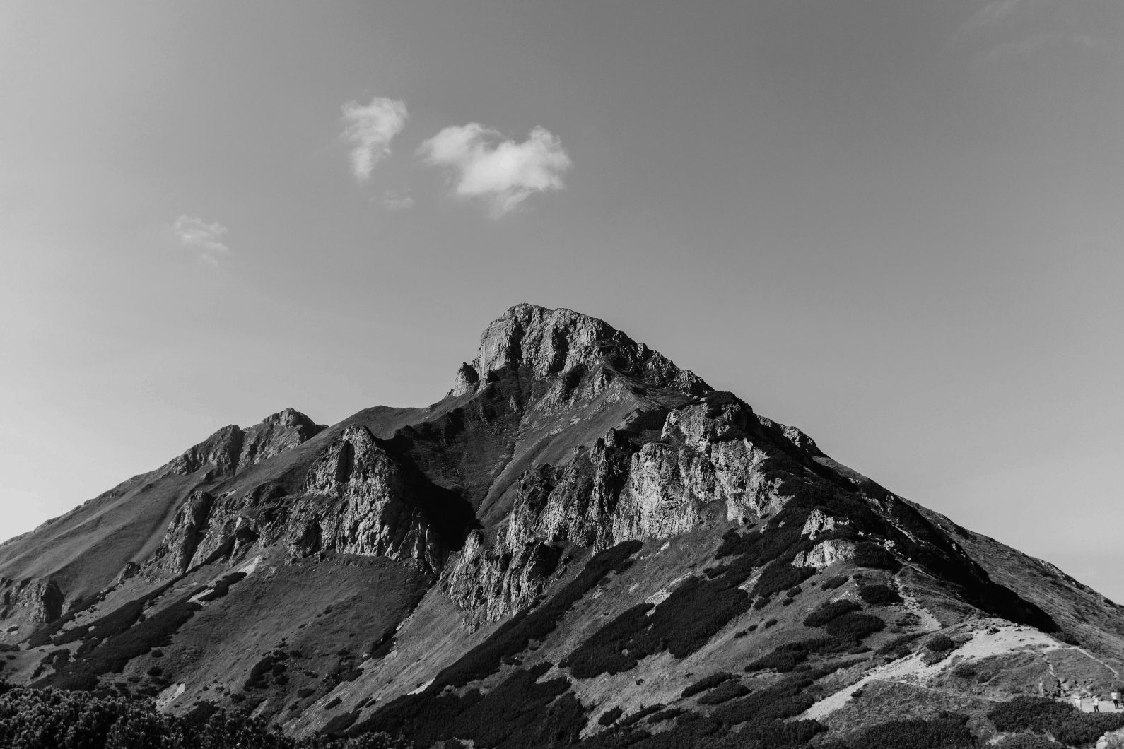 Montagne en noir et blanc